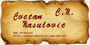Cvetan Mašulović vizit kartica